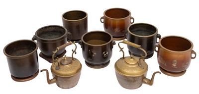 Lot 145 - Group of Nine Asian Bronze and Brass Vessels
