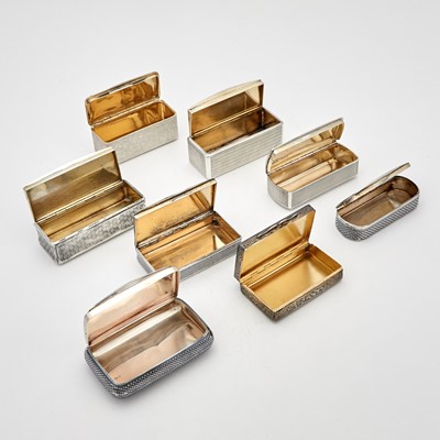 Lot 151 - Group of Eight French Silver Snuff Boxes