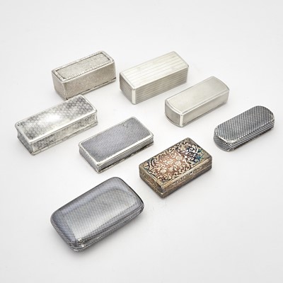 Lot 151 - Group of Eight French Silver Snuff Boxes