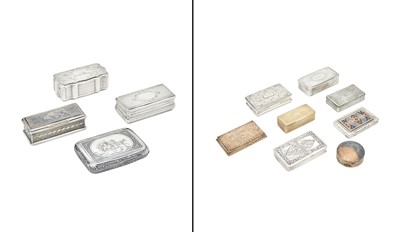 Lot 153 - Group of Eight Austrian Silver Snuff Boxes