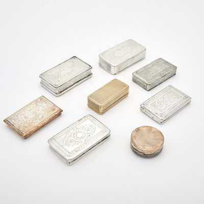 Lot 153 - Group of Eight Austrian Silver Snuff Boxes