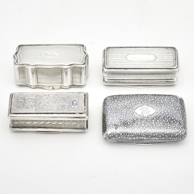 Lot 153 - Group of Eight Austrian Silver Snuff Boxes