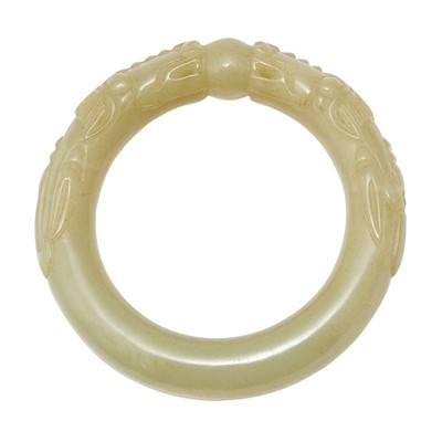 Lot 446 - A Chinese Celadon Jade Bangle