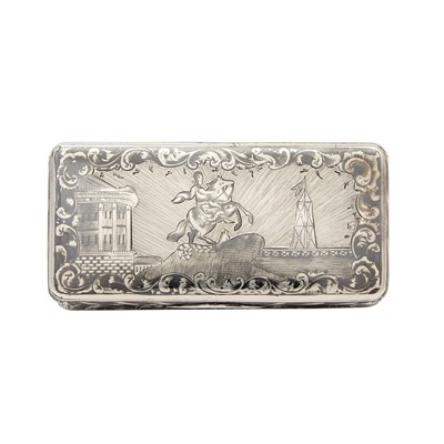 Lot 225 - Russian Silver Gilt and Niello Snuff Box