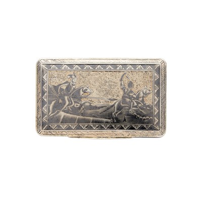 Lot 236 - Russian Silver Gilt and Niello Snuff Box