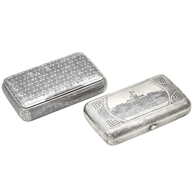 Lot 235 - Two Russian Silver and Niello Cigarette Cases