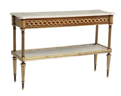 Lot 455 - North European Ormolu-Mounted  Mahogany and Marble Console Desserte