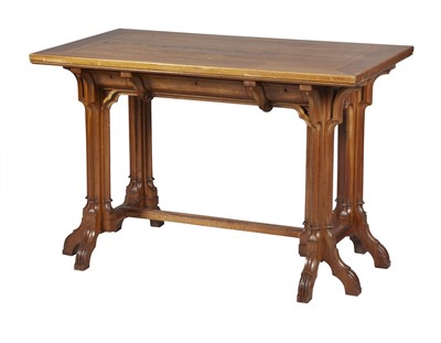 Lot 244 - Continental Gothic Revival Walnut Draftsman's Table
