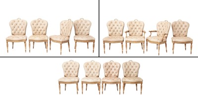 Lot 375 - Set of Twelve George III Style Leather-Upholstered Dining Chairs