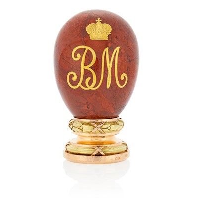 Lot 83 - Russian Gold, Silver-Gilt and Jasper Hand Seal