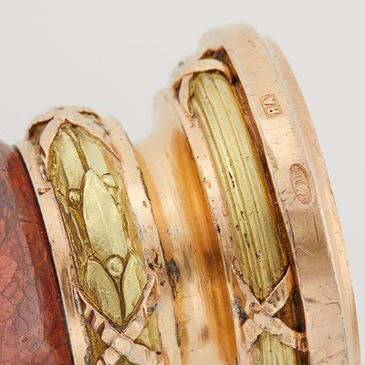 Lot 83 - Russian Gold, Silver-Gilt and Jasper Hand Seal