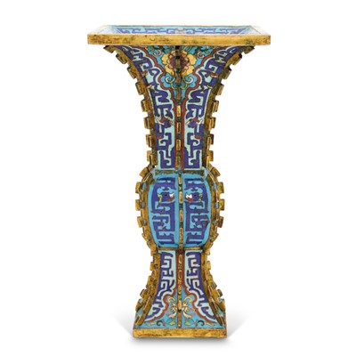 Lot 303 - A Chinese Enameled Cloisonne Gu Vase