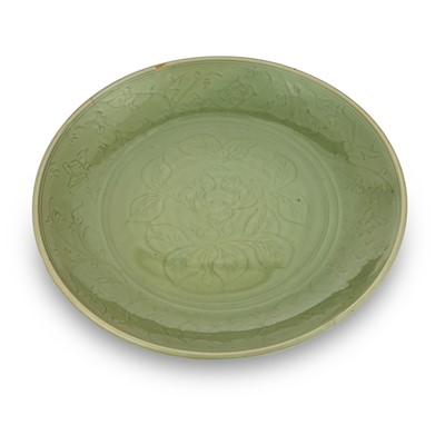 Lot 153 - A Chinese Longquan Celadon Glazed Charger