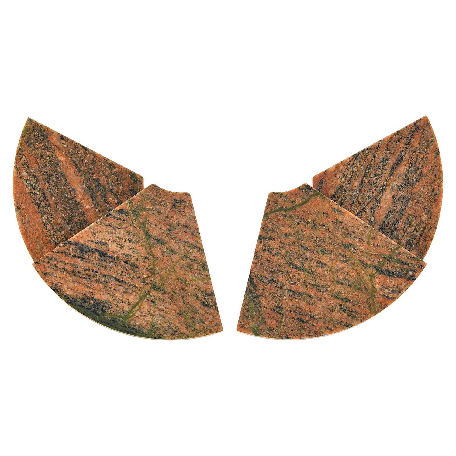 Lot 12 - JAR Pair of Rhodonite Fan Earclips