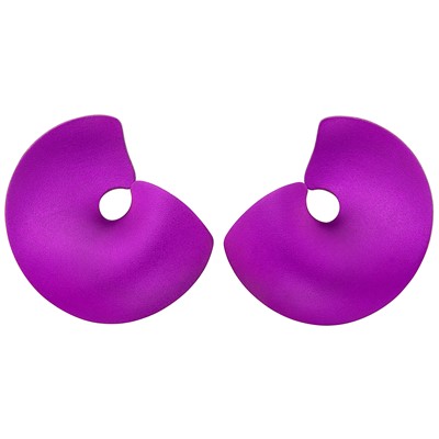 Lot 143 - JAR Paris Pair of Purple Aluminum 'Valerie’ Earclips