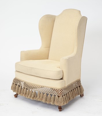 Lot 389 - Queen Anne Style Walnut Wing Chair