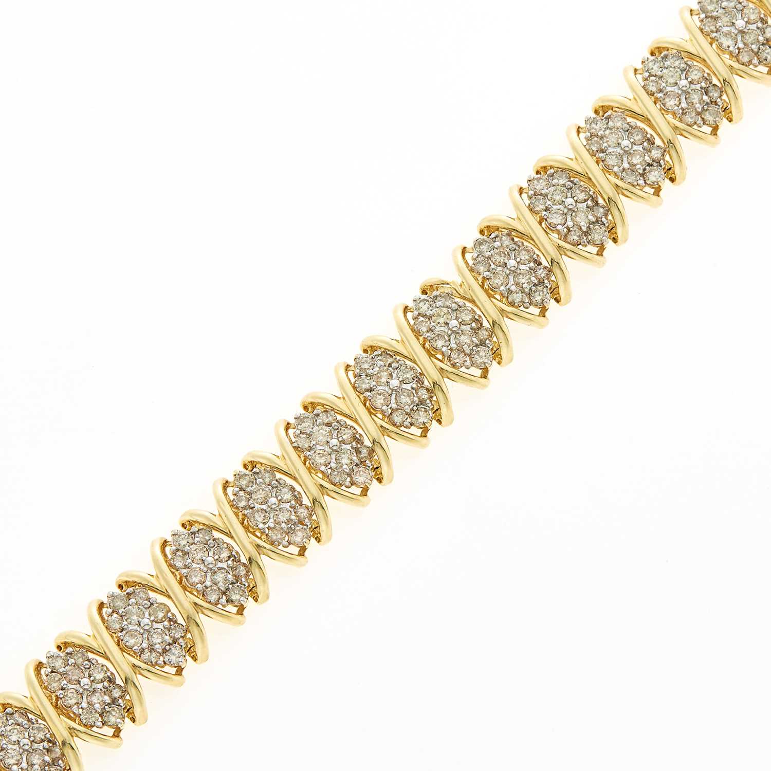 Lot 1023 - Gold and Diamond Bracelet
