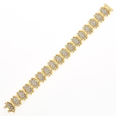 Lot 1023 - Gold and Diamond Bracelet