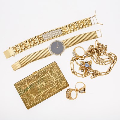 Lot 2026 - Group of Gold, Low Karat Gold, Gold-Filled, Metal and Diamond Jewelry