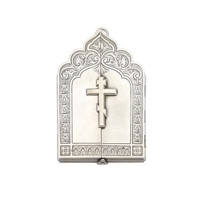 Lot 96 - Russian Silver Triptych Icon