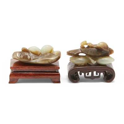Lot 452 - Two Chinese Brown and White Jade Carvings