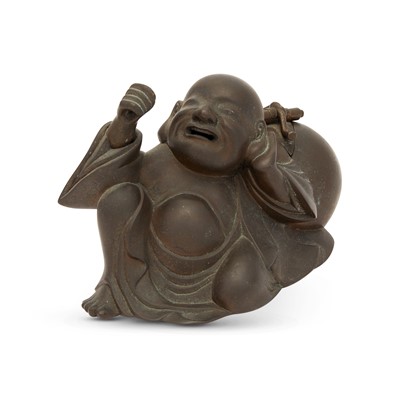 Lot 814 - A Japanese Bronze Burner of Hotei Buddha
