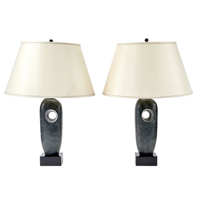 Lot 174 - Pair of Patinated Metal Table Lamps