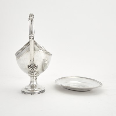 Lot 110 - French Empire Sterling Silver Sauceboat and Stand