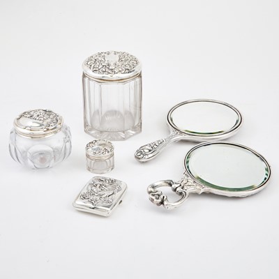 Lot 152 - Assembled Art Nouveau Sterling Silver Dresser Service