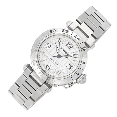 Lot 2110 - Cartier Stainless Steel 'Pasha GMT' Wristwatch