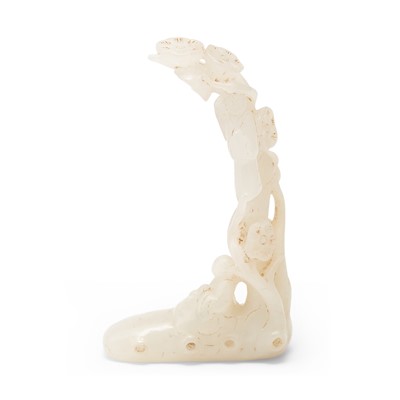 Lot 490 - A Chinese White Jade Figural Carving