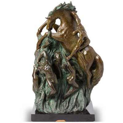 Lot 332 - ROBAZZA, Benedetto, (Italian, 1934-   ) Surrealist Bronze Sculpture of a Horse
