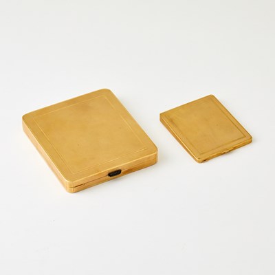 Lot 181 - Continental 14kt Gold Cigarette Case and 14kt Gold Vesta Case
