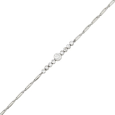Lot 2102 - Platinum and Diamond Bracelet