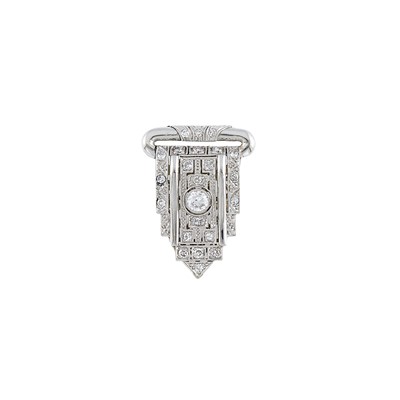 Lot 2063 - White Gold and Diamond Clip