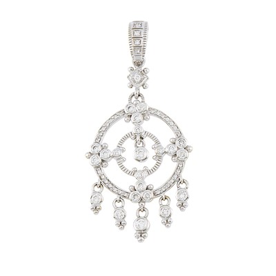 Lot 2109 - Judith Ripka White Gold and Diamond Enhancer Pendant