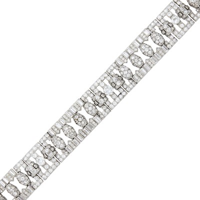 Lot 290 - Platinum and Diamond Bracelet