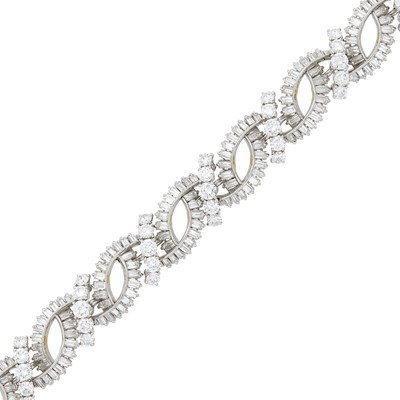 Lot 277 - André Vassort Platinum and Diamond Bracelet, France