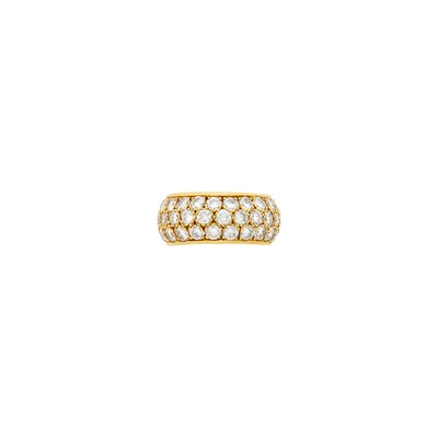 Lot 253 - Van Cleef & Arpels Gold and Diamond Band Ring, France