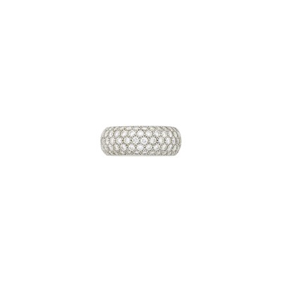 Lot 102 - Tiffany & Co. Platinum and Diamond 'Soleste' Bombé Band Ring