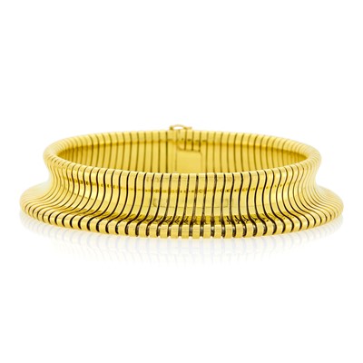 Lot 9 - Wide Gold Snake Link Necklace