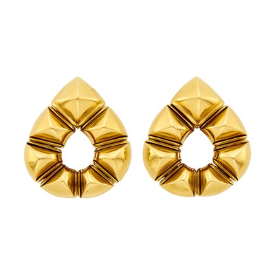 Lot 224 - Bulgari Pair of Gold Earclips