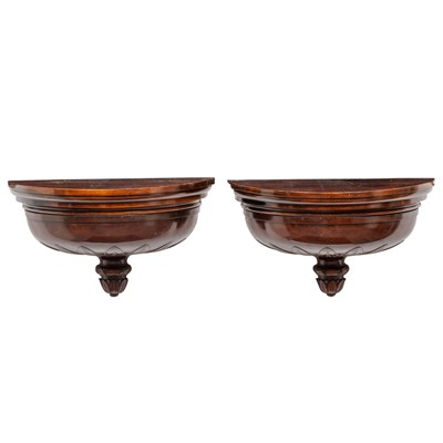 Lot 114 - Pair of Carved Mahogany Wall Brackets