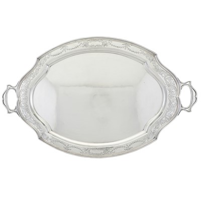 Lot 197 - Reed & Barton Sterling Silver "Hepplewhite" Pattern Two Handled Tray