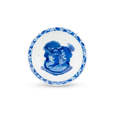 Lot 199 - A Chinese Blue and White Porcelain Salt Cellar