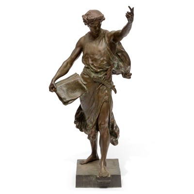 Lot 195 - Bronze Female Figure Titled "Per Lubrum et Verbum"