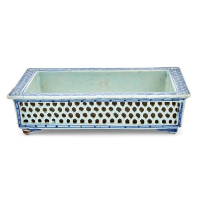 Lot 269 - Chinese Blue and White Porcelain Reticulated Jardiniere