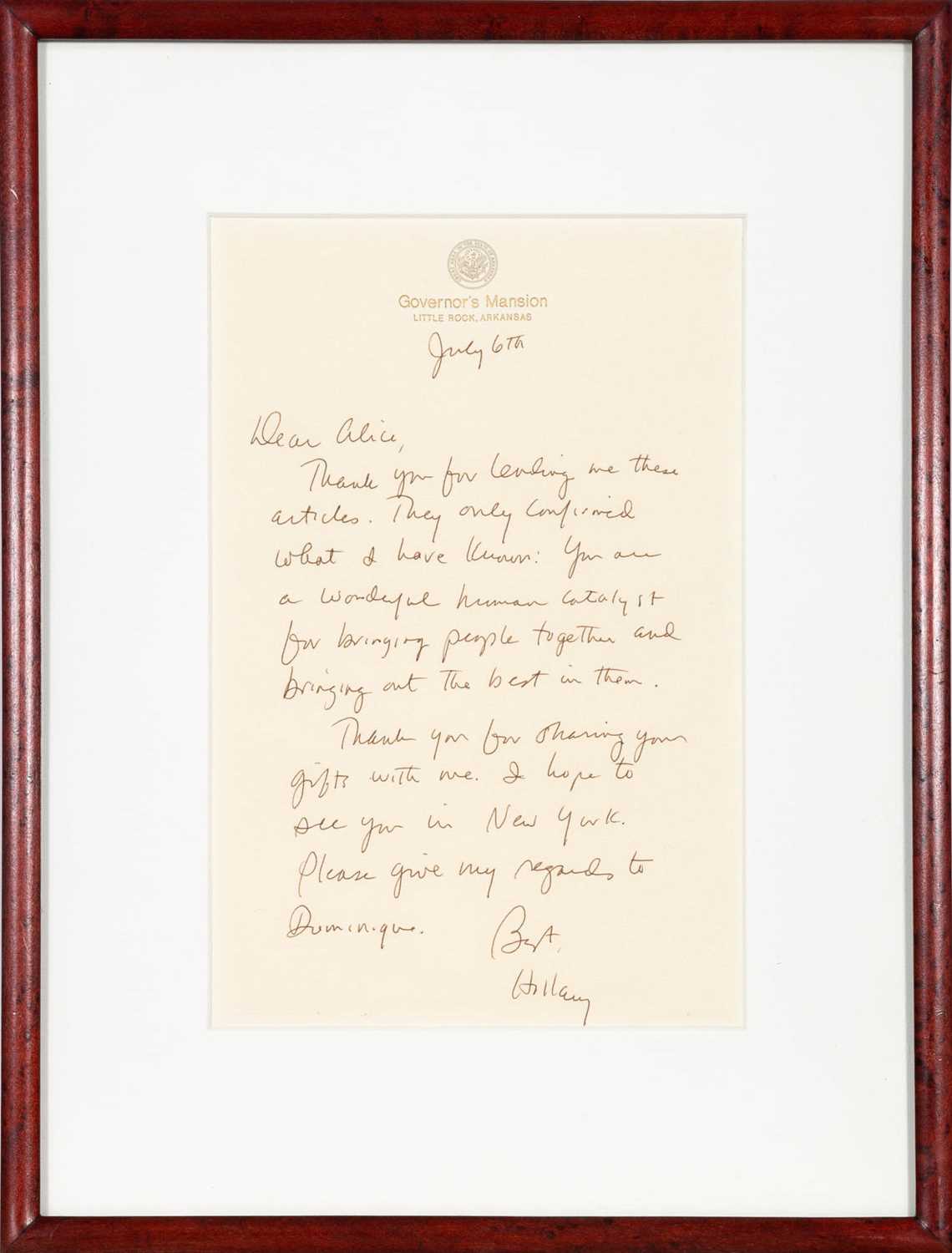 Lot 93 - CLINTON, HILLARY RODHAM.