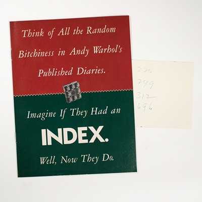 Lot 84 - WARHOL, ANDY.