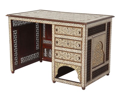 Lot 408 - North African Bone and Mother-of-Pearl Inlaid Desk